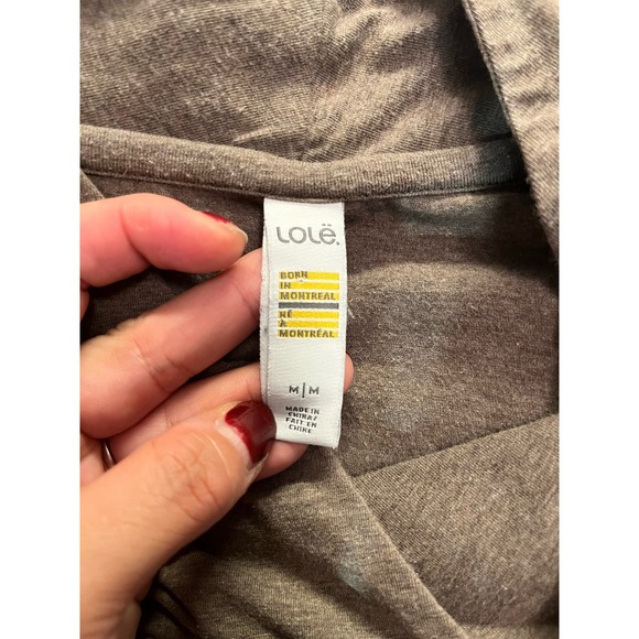 LOLE Jersey Dress Activewear Tan Hoodie Long Sleeves Medium EUC - Picture 4 of 7
